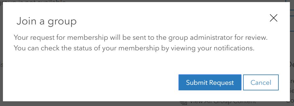 "Your request for membership will be sent to the group administrator for review."